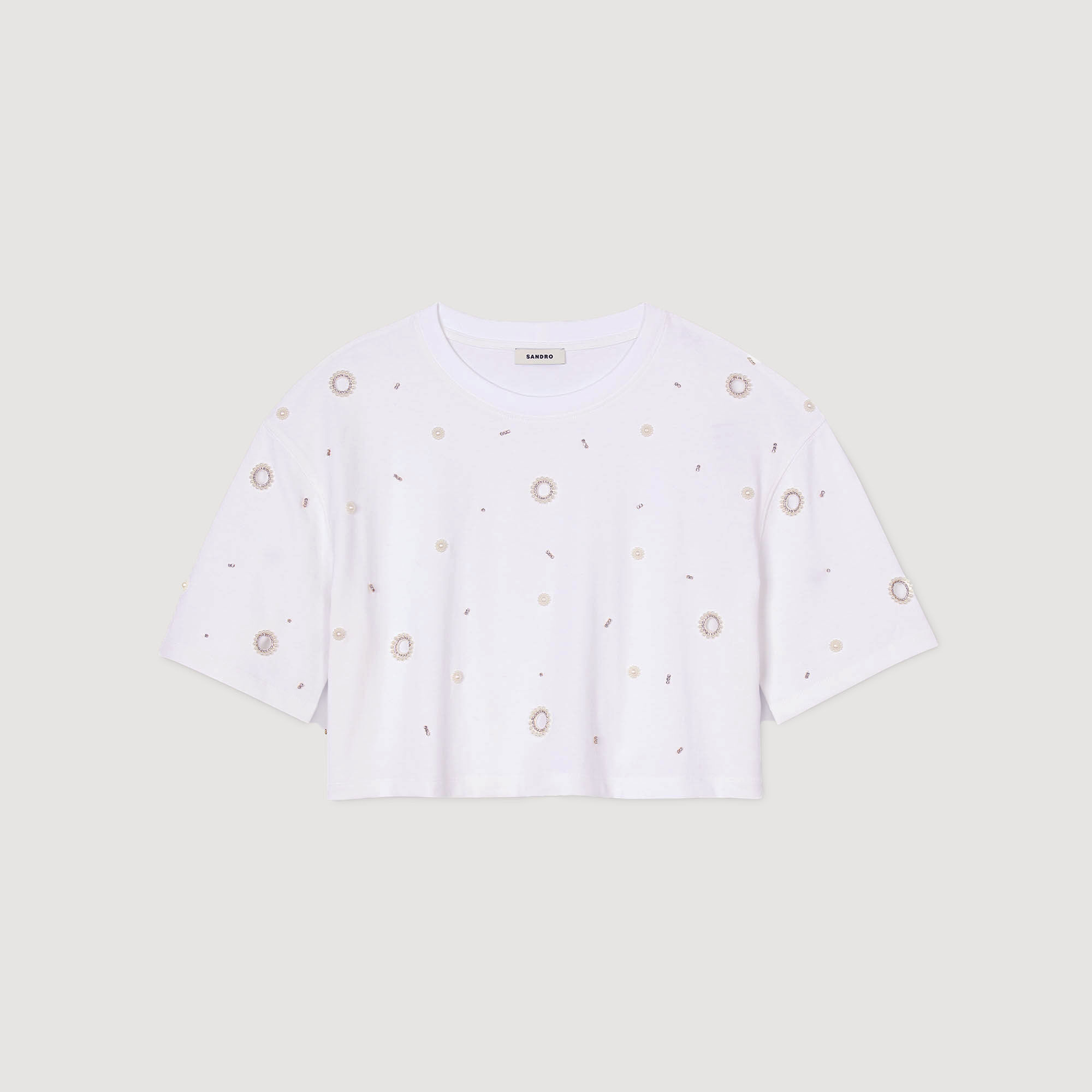 Kort T-shirt met parels