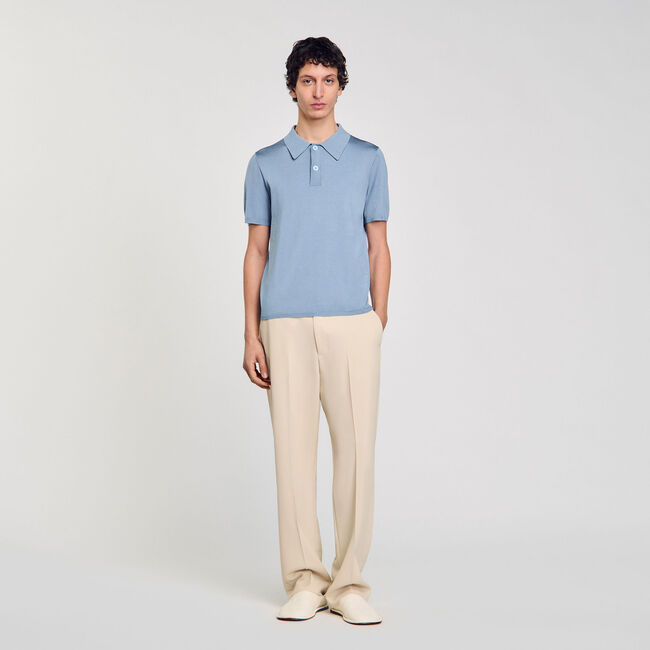 Tricot poloshirt met korte mouwen