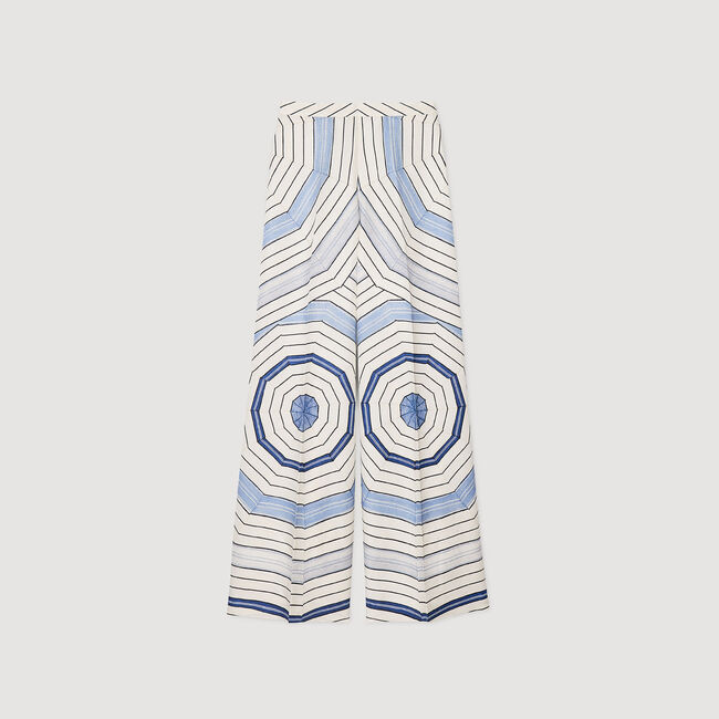 Pantalon wijd Spirales print