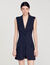 Korte jurk blazer stijl geplooid