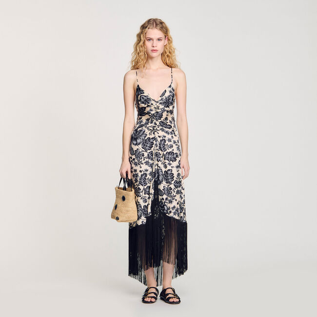 Lange jurk met bloemenprint