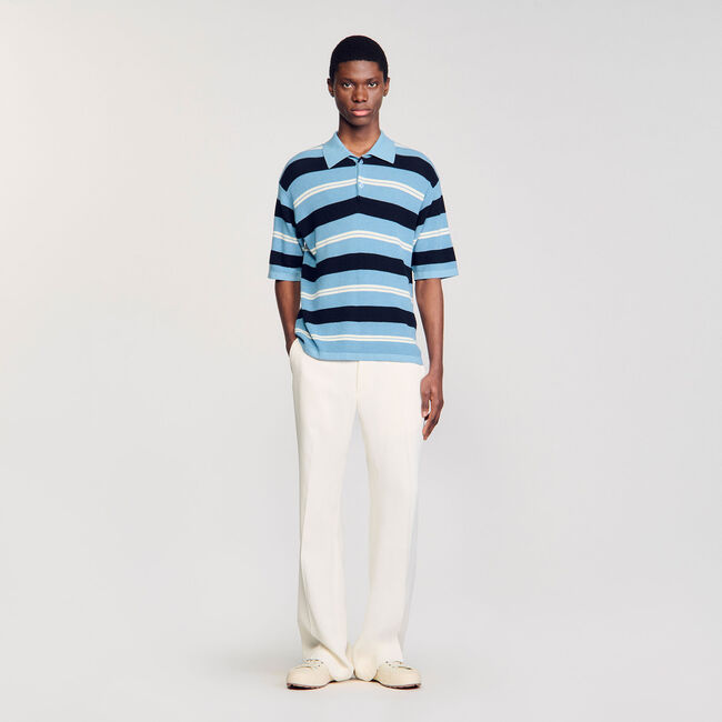 Polo tricot gestreept