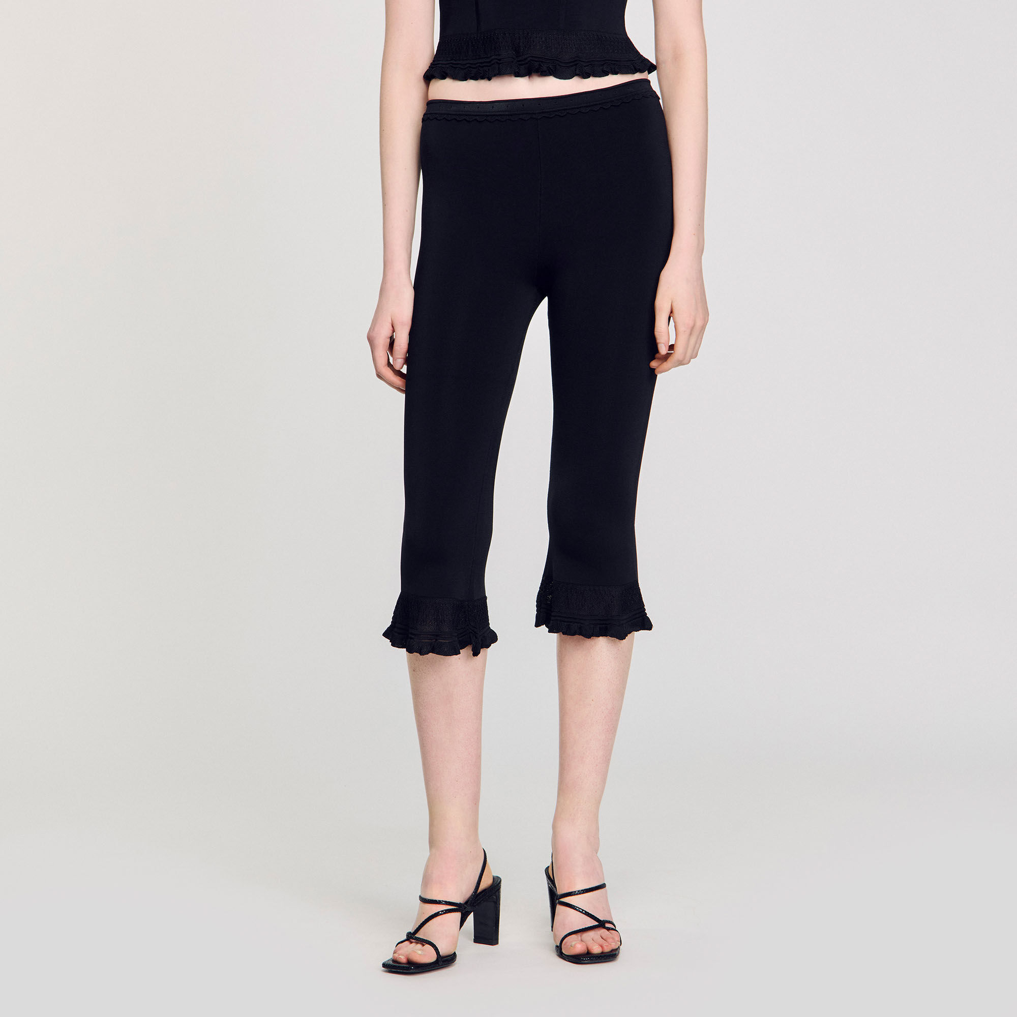 Capri broek met volants