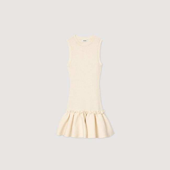 Korte jurk tricot met volants