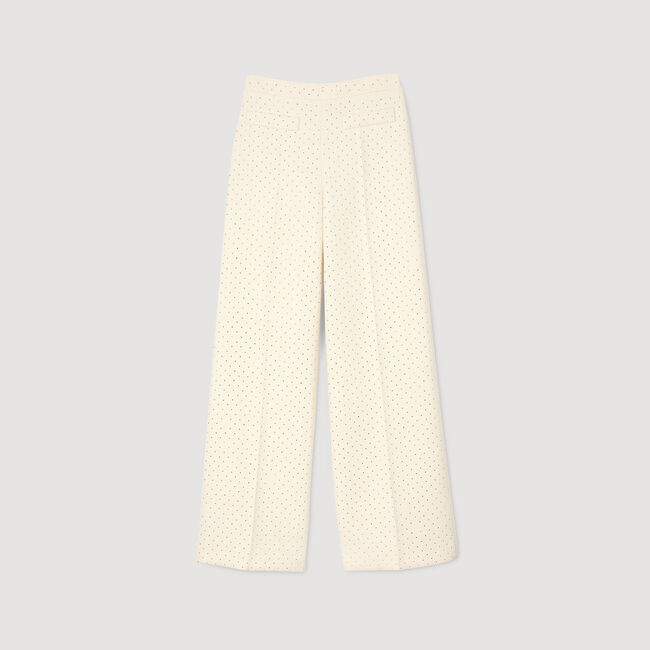 Pantalon van tweed met stras
