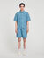 Square cross denim overhemd