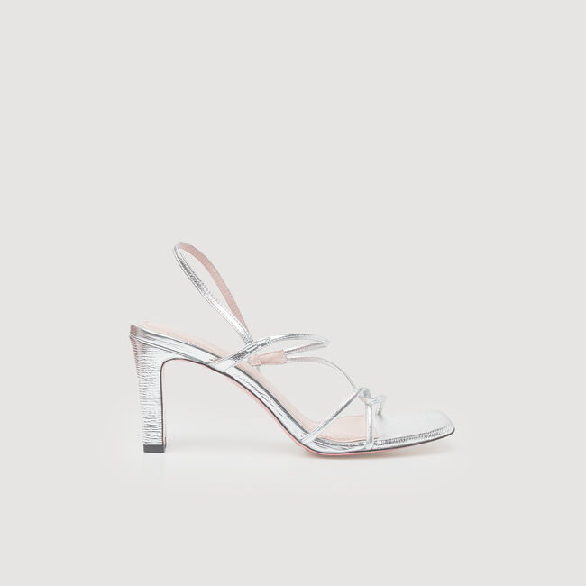 Metallic leren sandalen