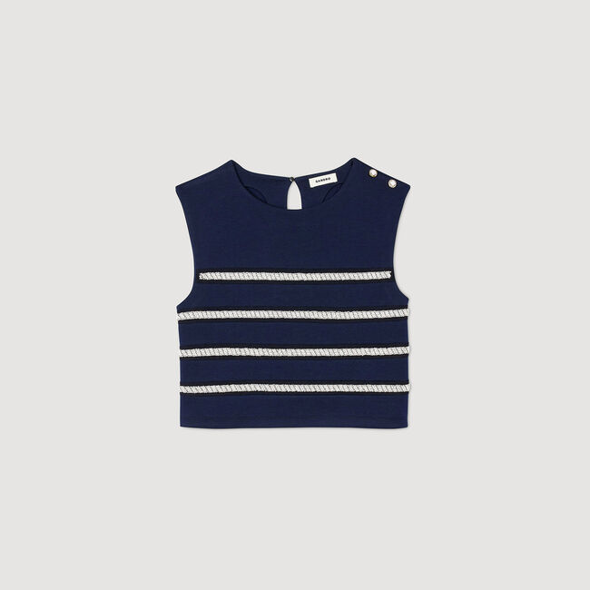 T-Shirt mouwloos met strepen