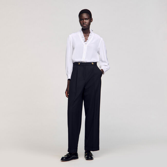 Soepele overhemdblouse zijde