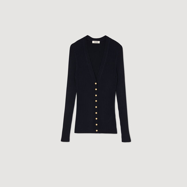 Cardigan vest ribgebreid