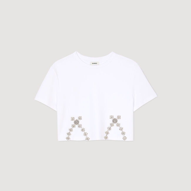 Kort T-shirt met stras