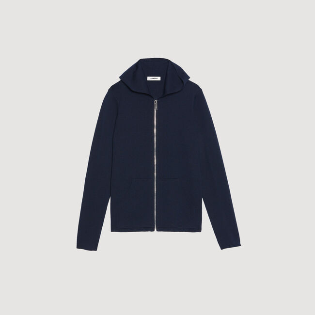 Zipped cardigan with hood