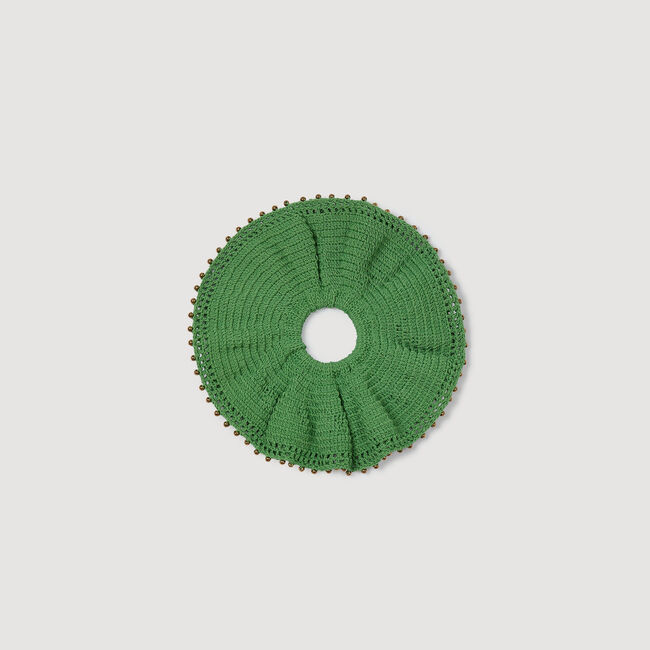 Scrunchie van gehaakte kralen