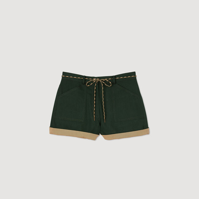Short tweekleurig strikkoord