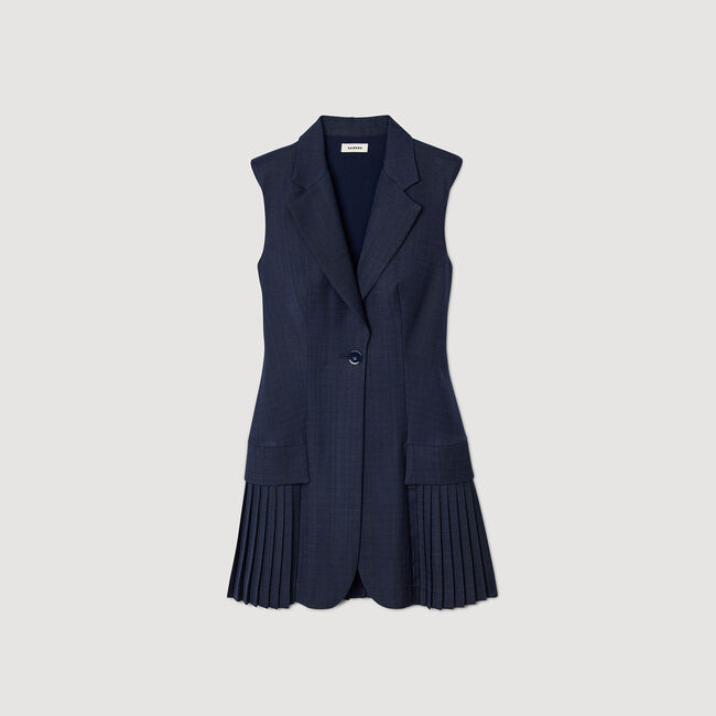 Korte jurk blazer stijl geplooid