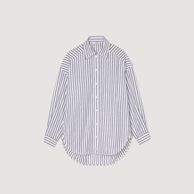 Overhemdblouse gestreept met stras