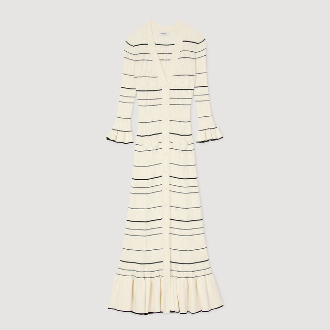 Lange jurk gestreept tricot