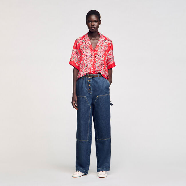 Overhemdblouse bandana print