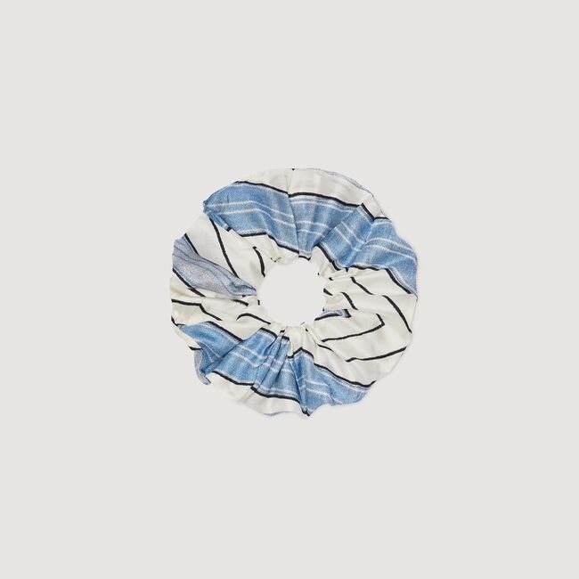 Scrunchie zijde gestreepte print