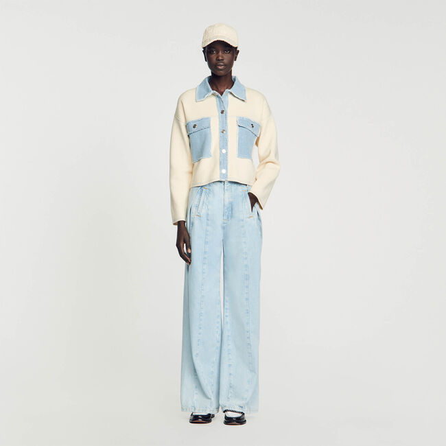 Cardicoat oversized van twee stoffen