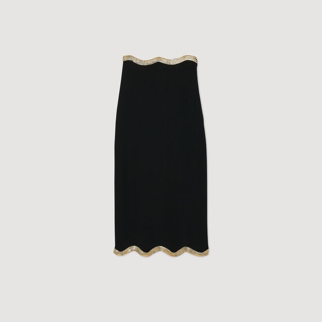 Lange rok tricot ketting details