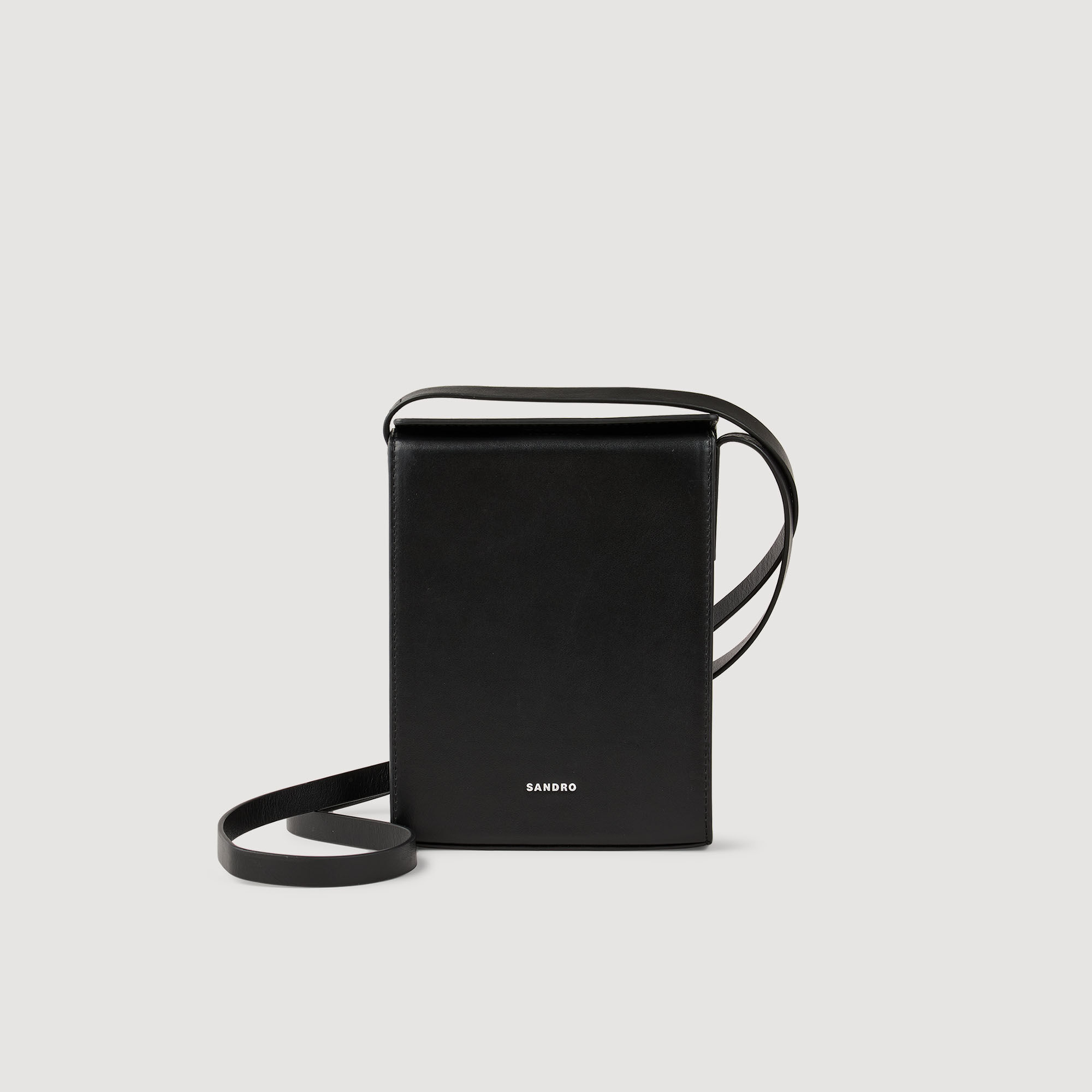 Leren telefoonhoes met draagkoord