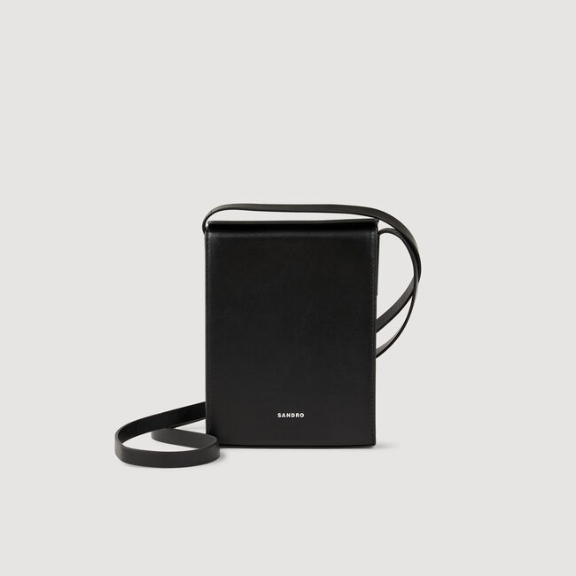 Leren telefoonhoes met draagkoord
