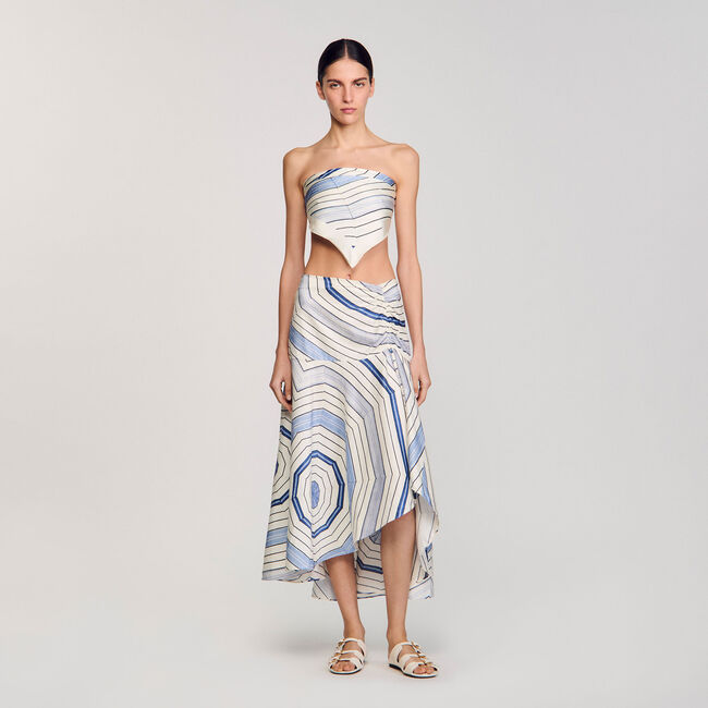 Lange rok met Spirales-print