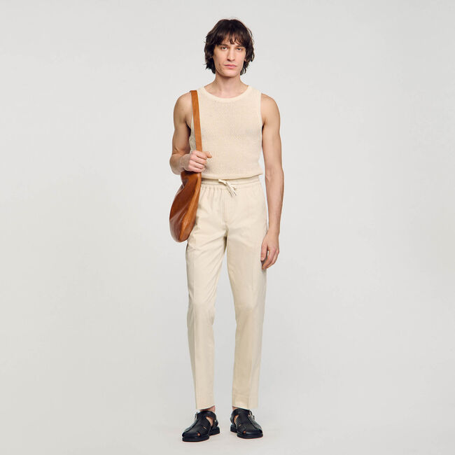 Rechte pantalon met elastiek