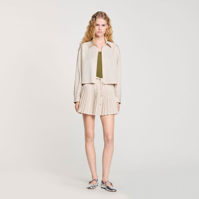 Overhemdblouse gestreept met stras