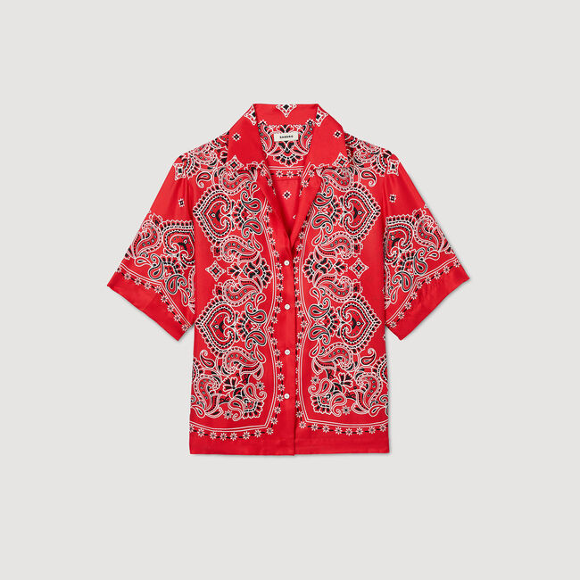 Overhemdblouse bandana print