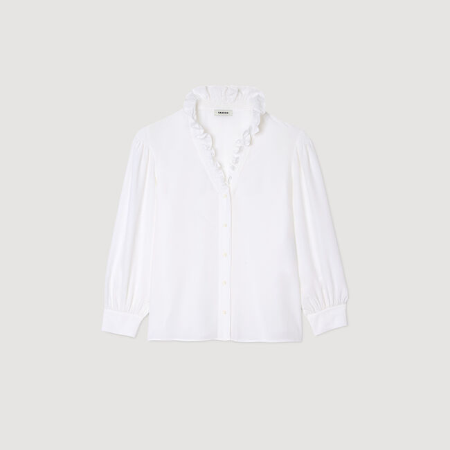 Soepele overhemdblouse zijde
