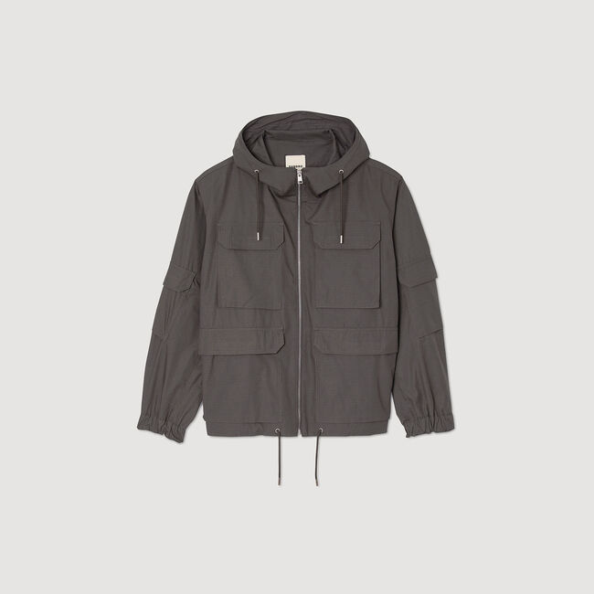 Parka jas leger met capuchon