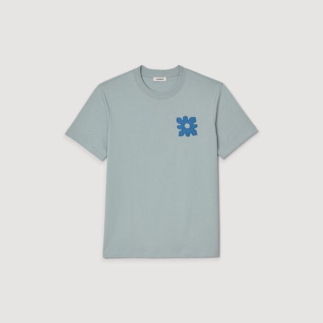 T-shirt met detail bloem