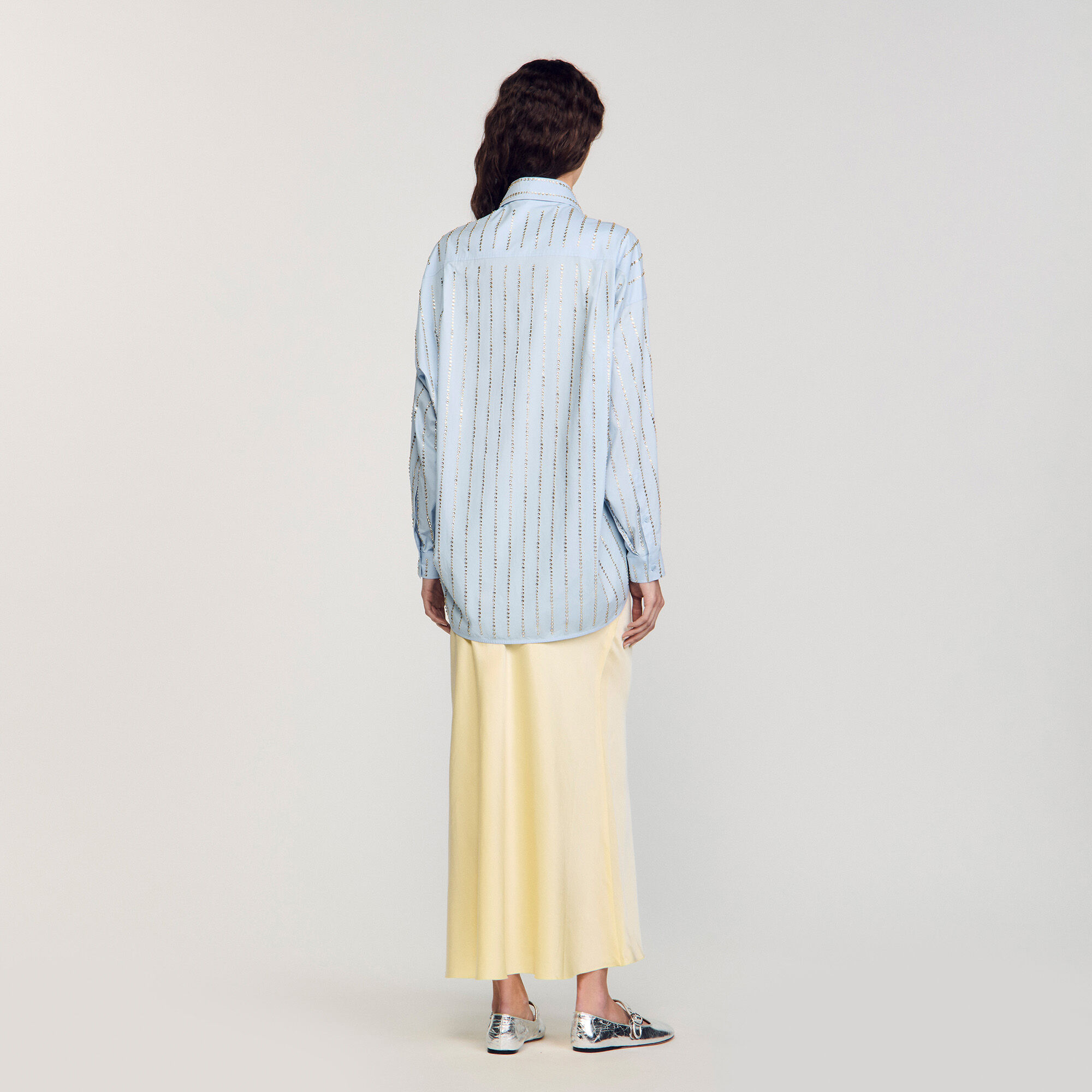 Overhemdblouse met stras